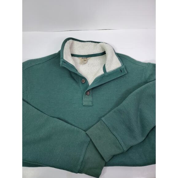 Duluth Trading Men's Burly Thermal Sherpa-Lined Mock Shirt Waffle Knit Pullover - Picture 4 of 12